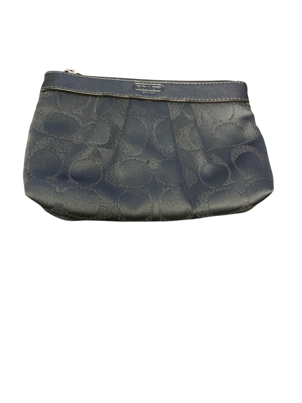 Coach Black Signature Jacquard Pouch Wrislet 5 x 7”